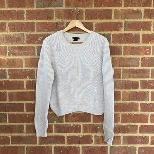 H&M Womens Gray, Peach and White Knit Sweater